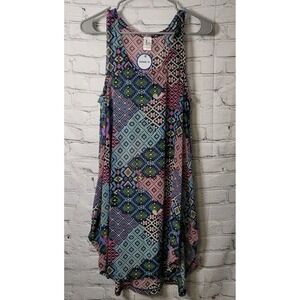 Swimsuits For All Cover Up Dress Womens 14/16 Multicolor Geometric Swimwear